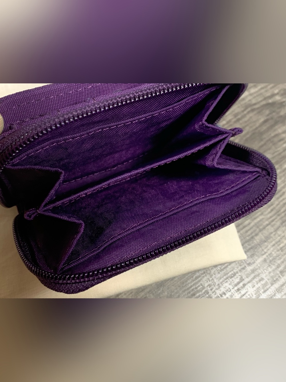 Kipling Tops Zip Around Mini Bifold Wallet Snap Card Case Purple - Picture 3 of 6